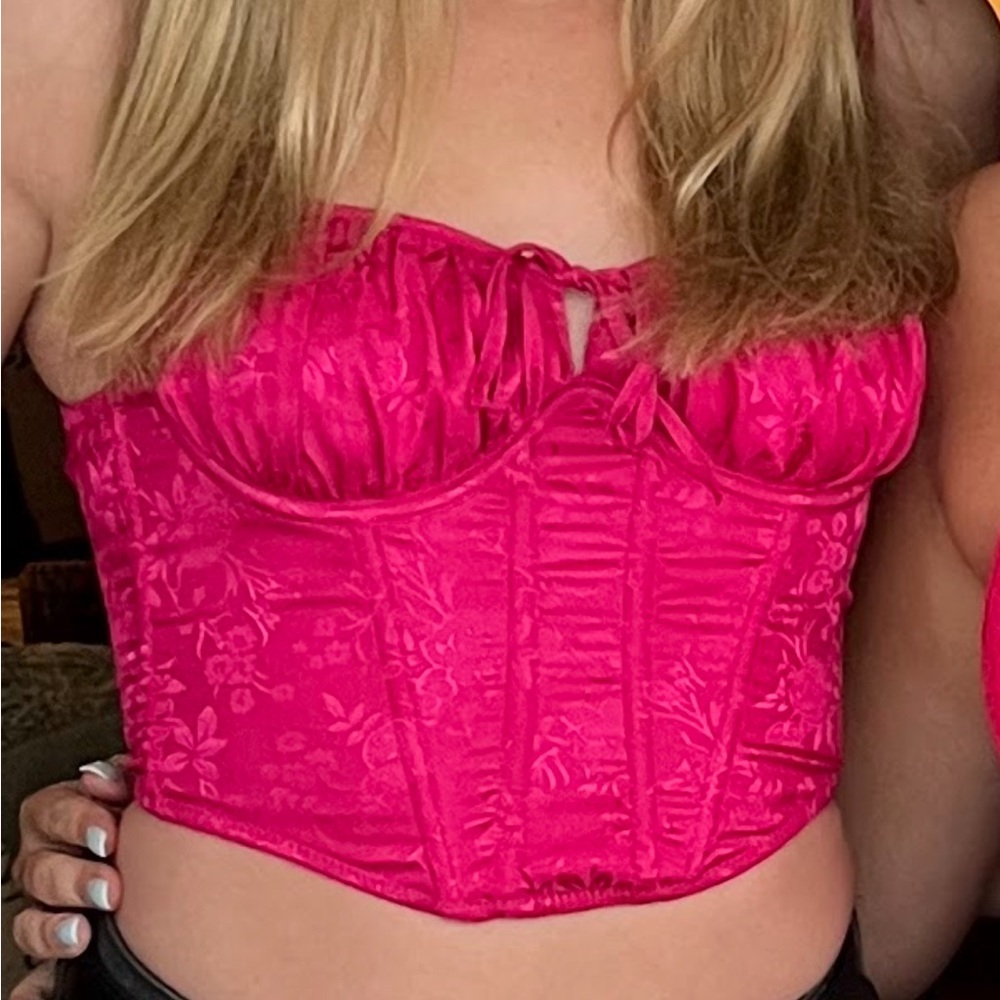 Urban Outfitters Pink Floral Corset